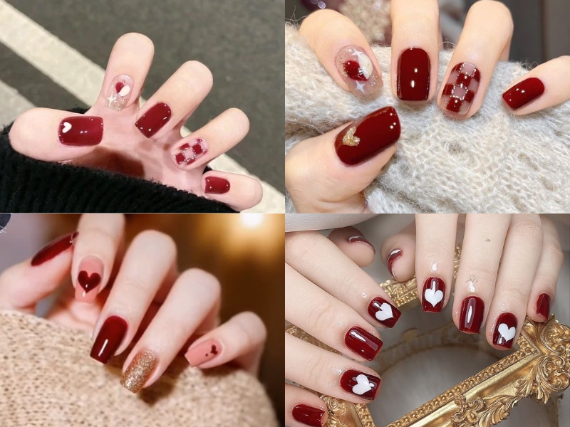 40+ mẫu nail màu đỏ rượu sang trọng đầy quyến rũ cho nàng