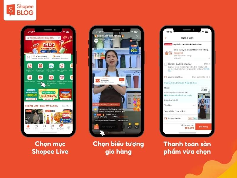 Cách mua hàng trên Shopee Live