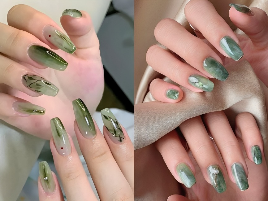 💚💚MẪU NAIL TONE MÀU XANH RÊU💚💚... - Hồng Cẩm Spa & Nails | Facebook