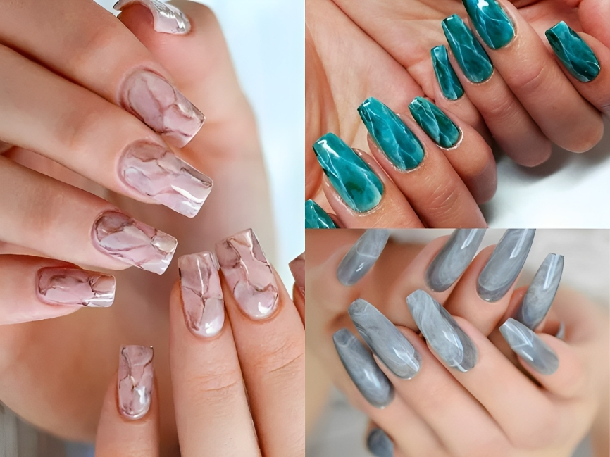 Những mẫu nail vân đá ĐẸP MẮT và độc đáo cho bạn gái cá tính