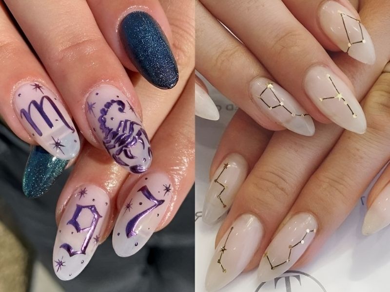 nail hoạ tiết cung hoàng đạo