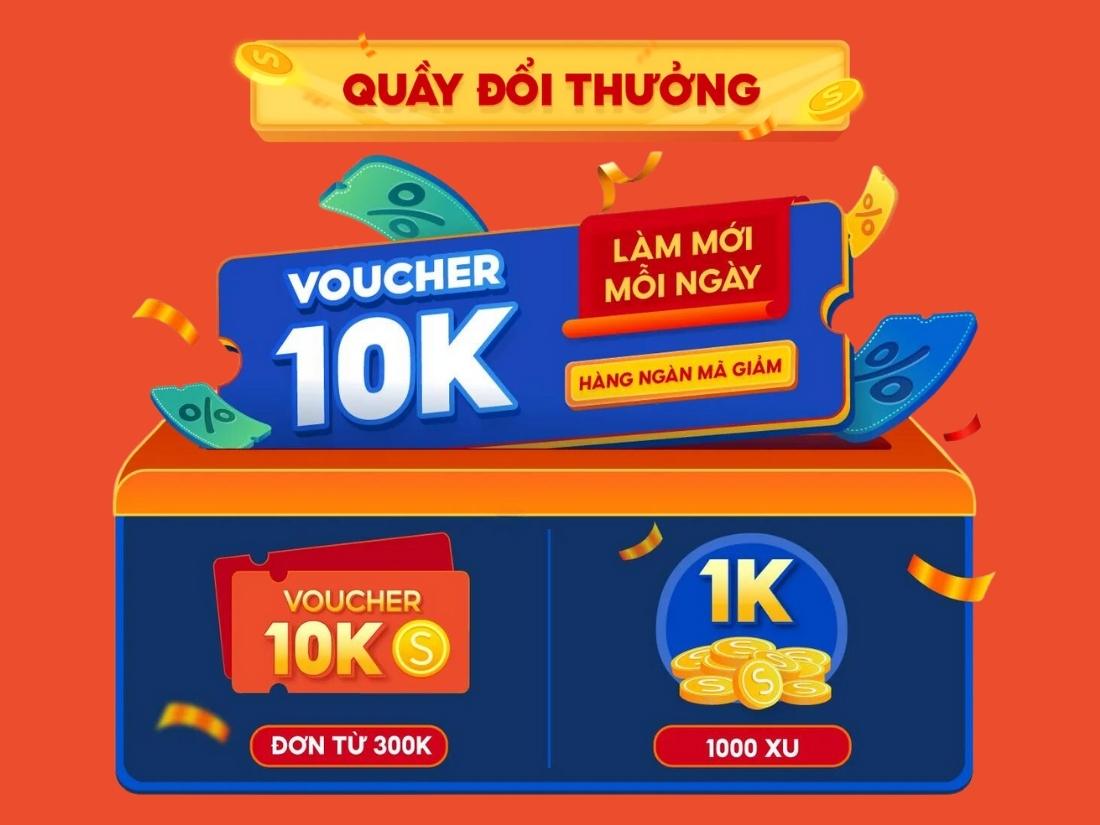 Đổi thưởng Bắn bóng shopee tại quầy đổi thưởng 