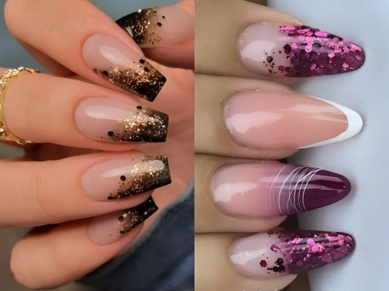 Mẫu nail kim tuyến đầu móng