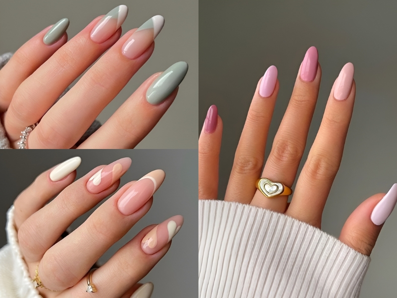 Nail cô dâu màu pastel dịu dàng. (Nguồn: Trang Beauty Salon - Pinterest)