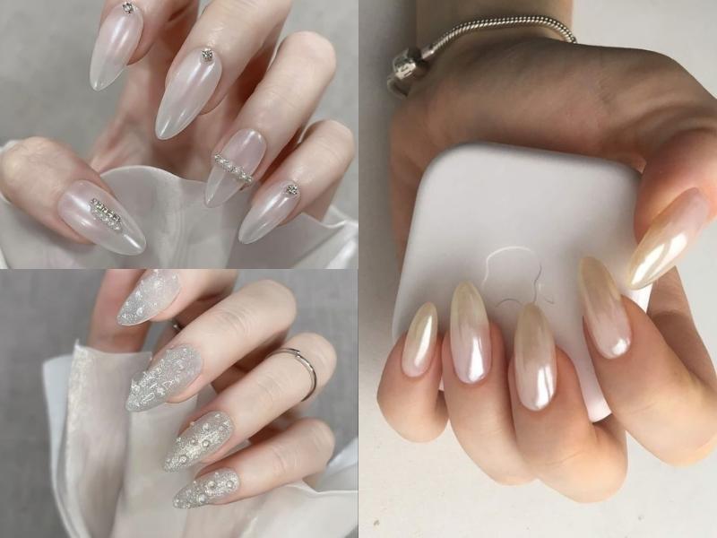 Nail tráng gương đính hột hoặc trơn