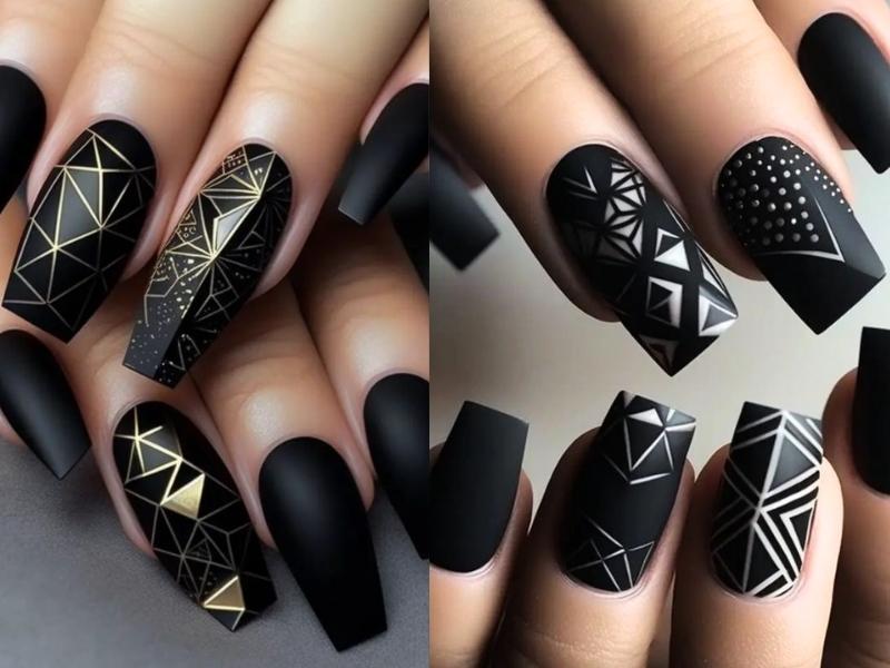 20+ mẫu nail màu đen sang chảnh, huyền bí và cá tính