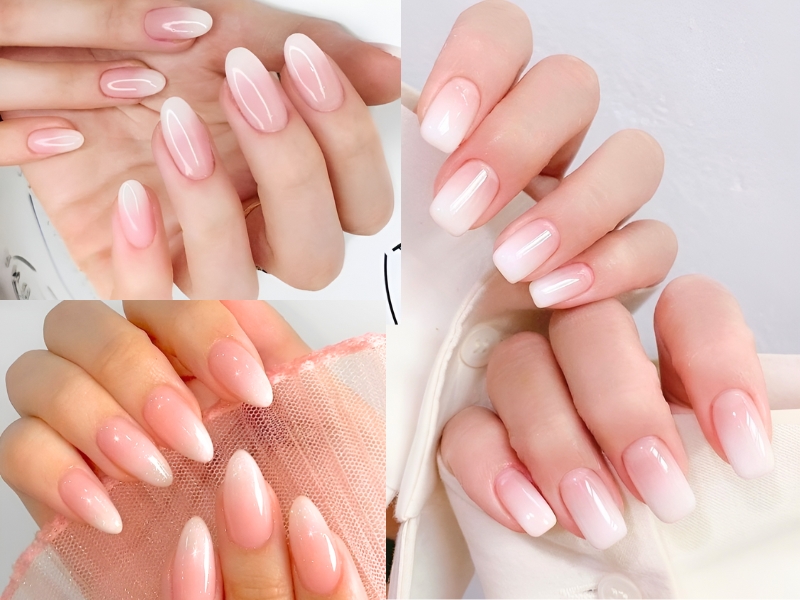 Nail cô dâu ombre thanh lịch. (Nguồn: christina - Pinterest)