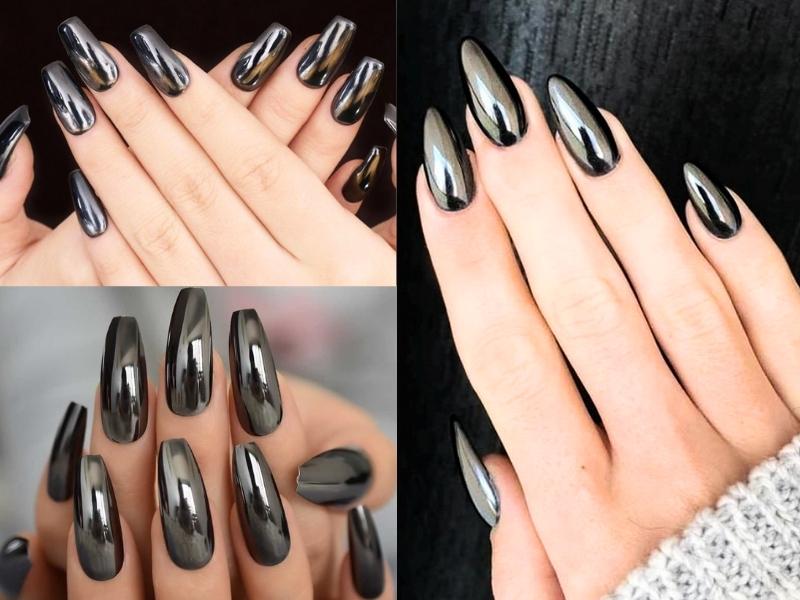 Sơn móng tay màu đen: Tưởng nhạt nhoà mà sang hết nấc với 5 kiểu nail đẹp  này - Làm đẹp - Việt Giải Trí