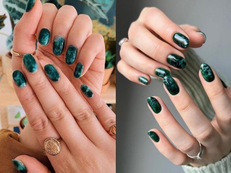 20+ mẫu nail màu xanh lá ấn tượng khiến phái đẹp mê mẩn