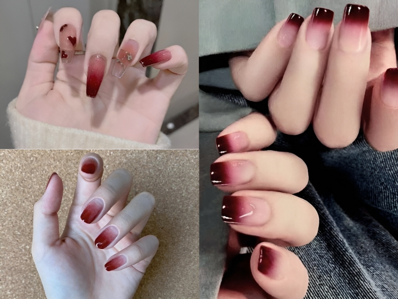 20+ mẫu nail sơn móng chân màu đỏ rượu sang chảnh siêu hot