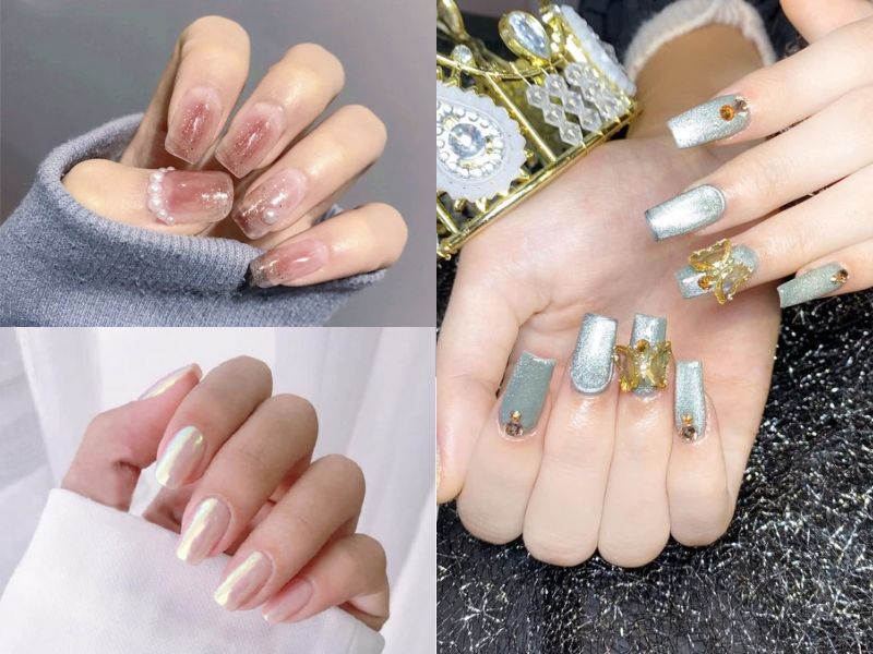 Mẫu móng tay vuông tráng gương (Nguồn: New Nail Style - Pinterest)