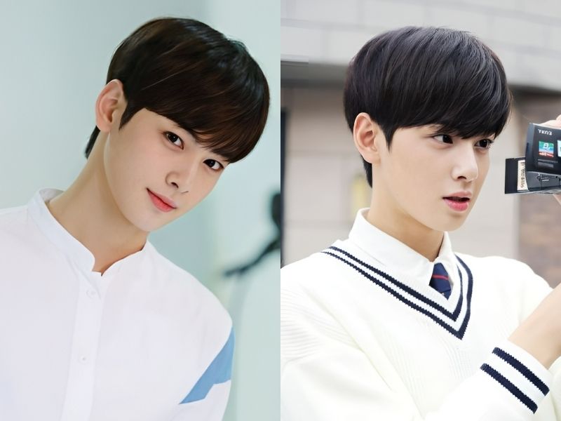 Kiểu tóc mái chéo nam Hàn Quốc là lựa chọn hấp dẫn cho các chàng trai cá tính (Nguồn: Fantagio Entertainment)