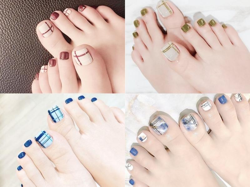 Nail chân kẻ sọc