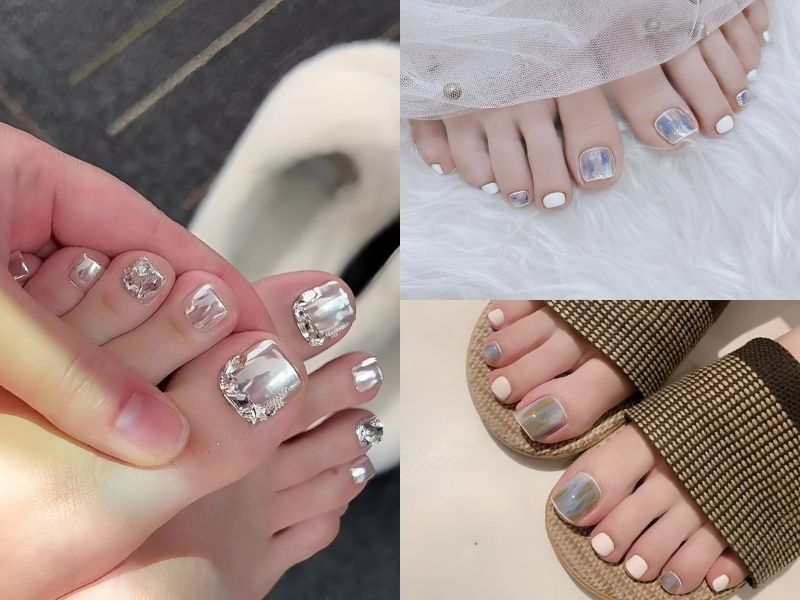 Hiệu ứng phản xạ ánh sáng độc đáo cho bộ nail nổi bật (Nguồn: T Nail Room, Vi Nail, Claudia Nail Art)