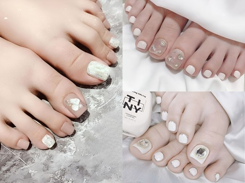 300+ nail chân màu trắng đơn giản, sành điệu và sang trọng cho phái đẹp