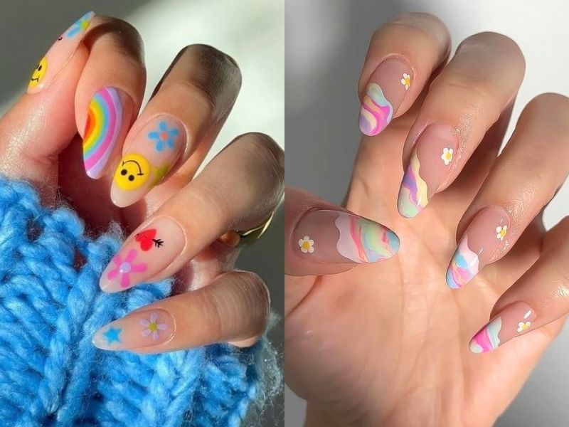 mẫu nail hoạ tiết cute