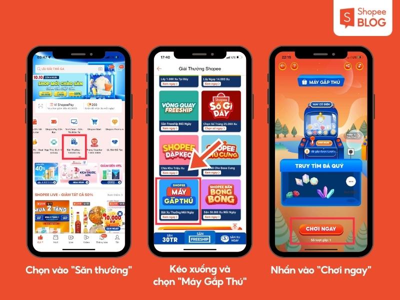 Chơi game Gắp Thú Shopee