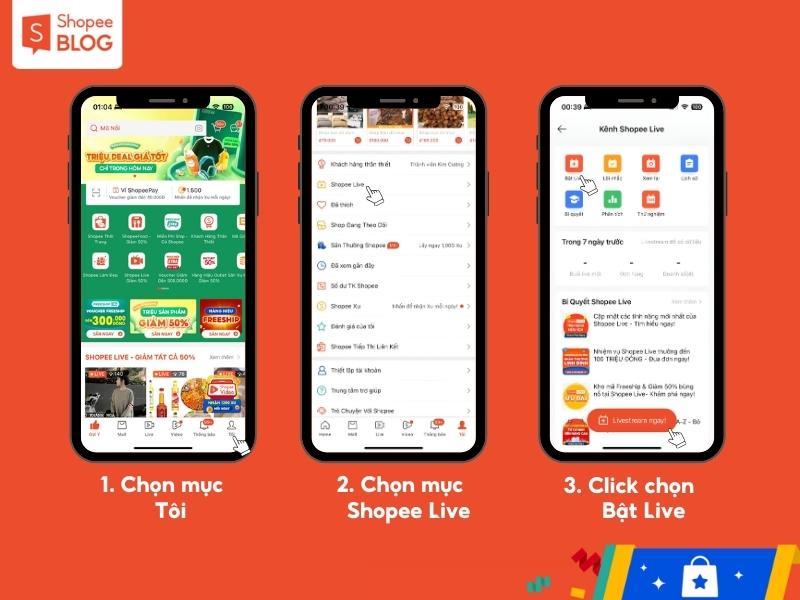 Hướng dẫn live Shopee trên ứng dụng 