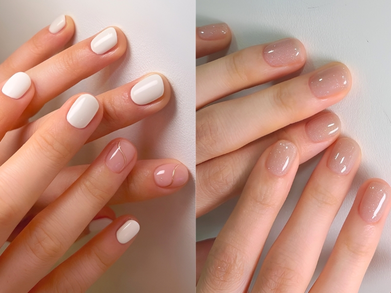 Móng tay ngắn có những mẫu nail cực xinh. (Nguồn: ?◠??? - Pinterest)