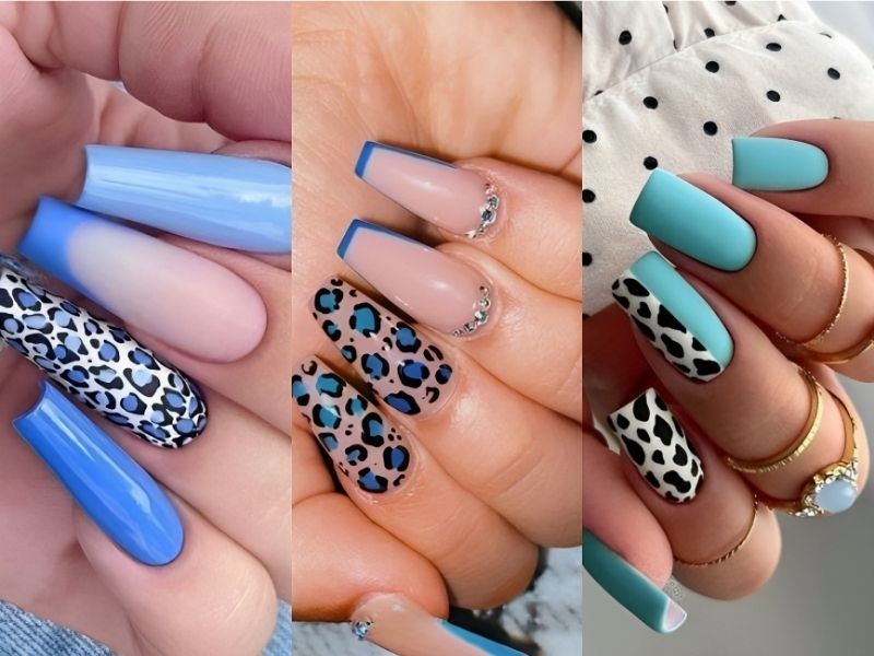 Top 20+ mẫu nail màu xanh dương nhạt tươi mát, đầy thu hút