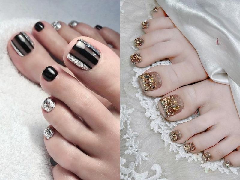 nail chân đính kim tuyến