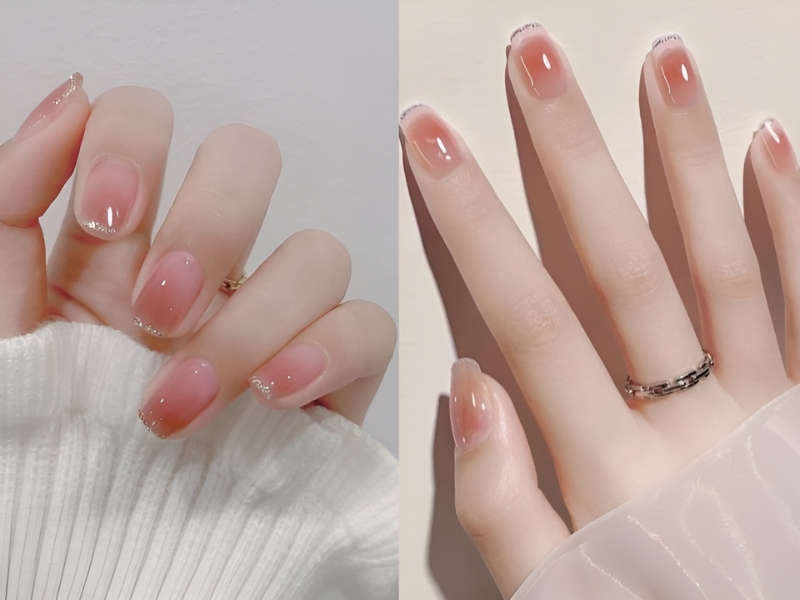 Mẫu nail sơn thạch đơn giản móng dài