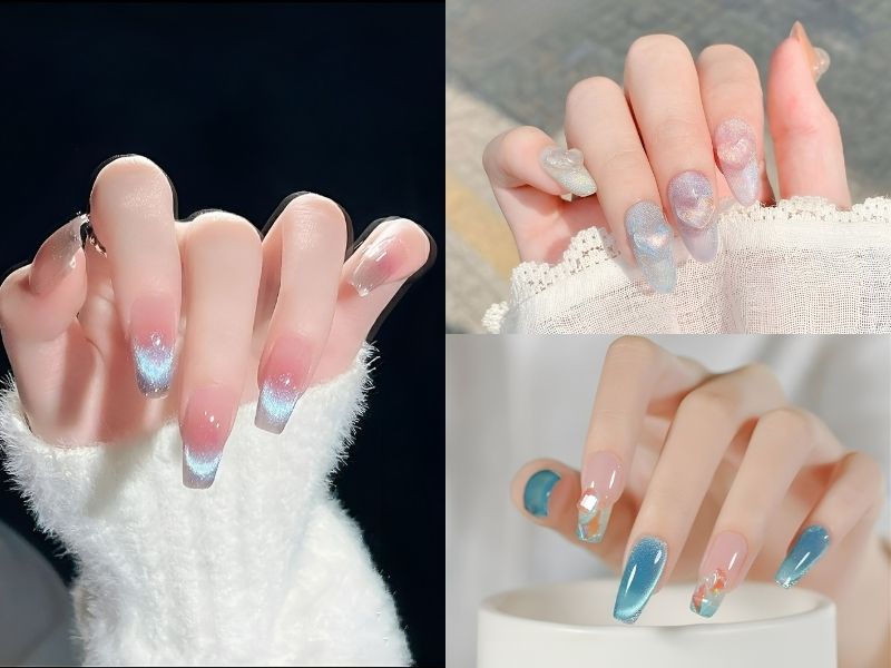 Cá tính và cuốn hút hơn với mẫu nail mắt mèo cực chất (Nguồn: Luv In Nail, Little Nail, esty.com)