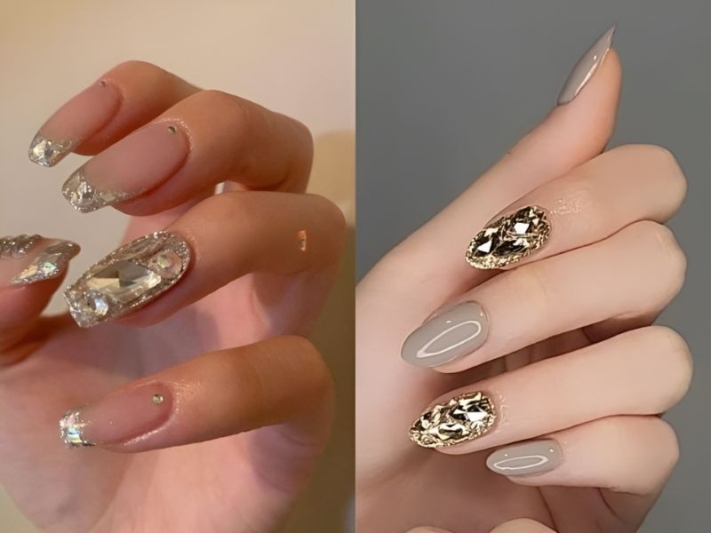 Nail đính đá đẹp.112 Huynh Van Banh,Phú Nhuận.Sai Gon. Ho Chi Minh |  Manicura de uñas, Uñas elegantes y sencillas, Manicura