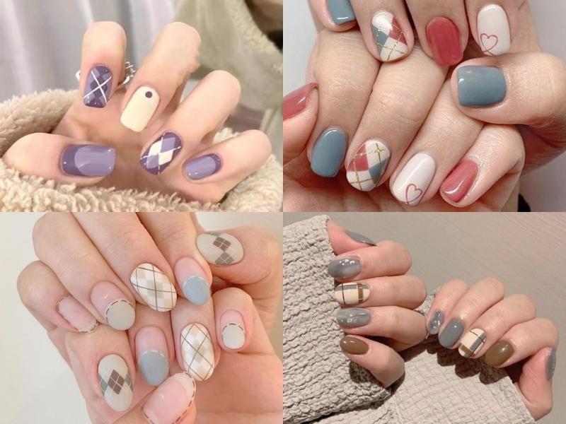 Nail sọc màu pastel