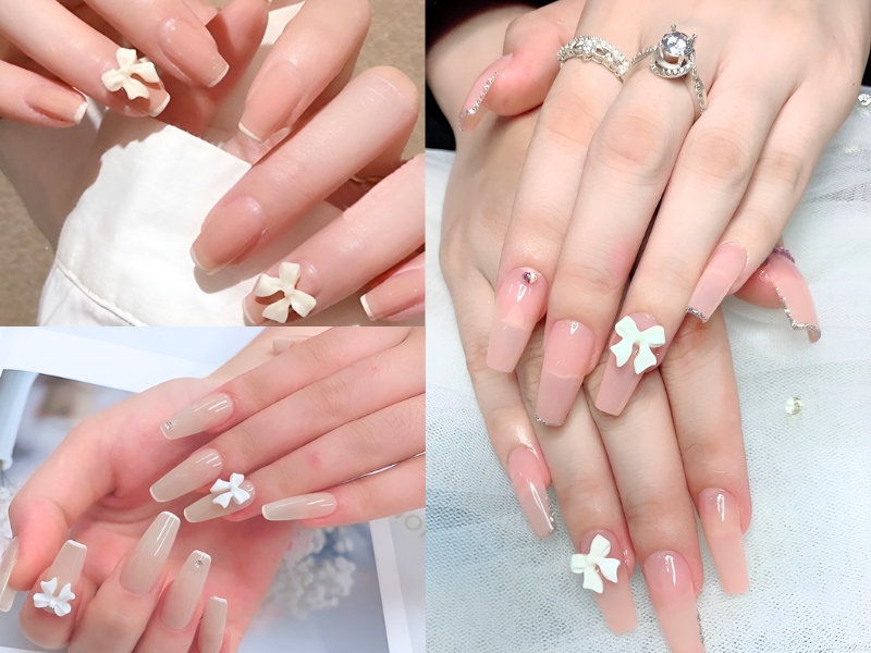 Top 15+ mẫu nail nơ thời thượng cho cô nàng hiện đại