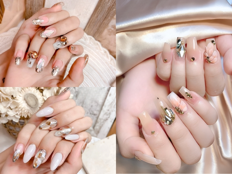 Nail cô dâu hoạ tiết đặc sắc. (Nguồn: HONO ™ - Pinterest)