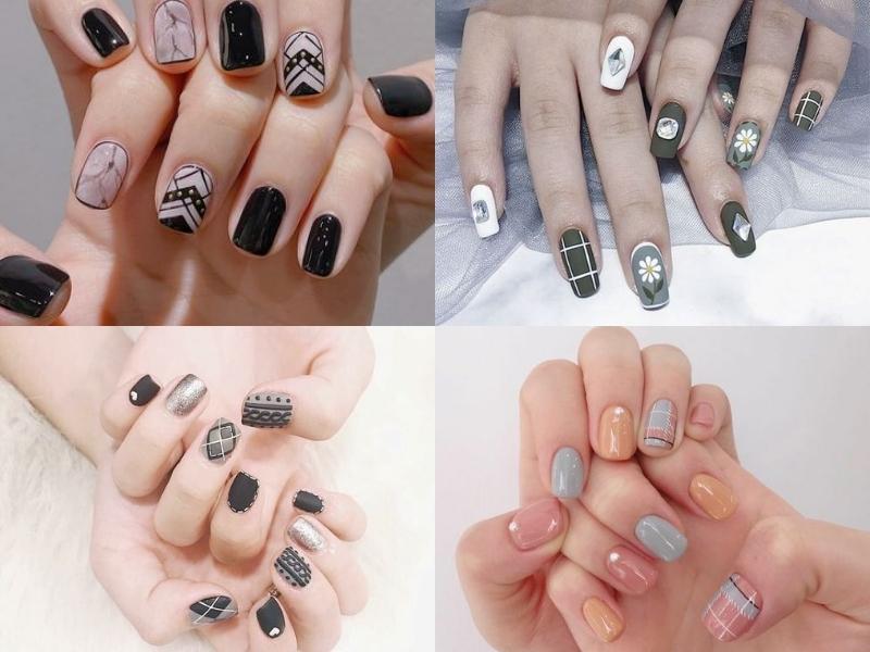 Nail đơn giản có hoạ tiết