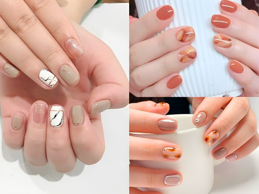 Nail vân đá đơn giản