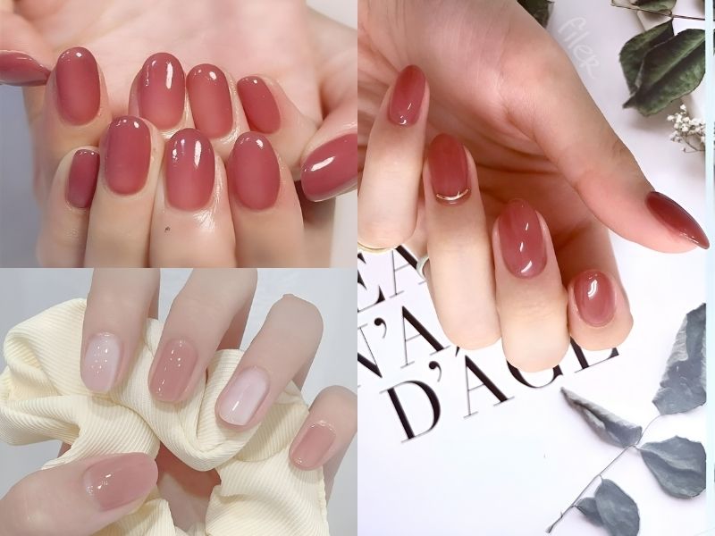 Những mẫu nail màu hồng