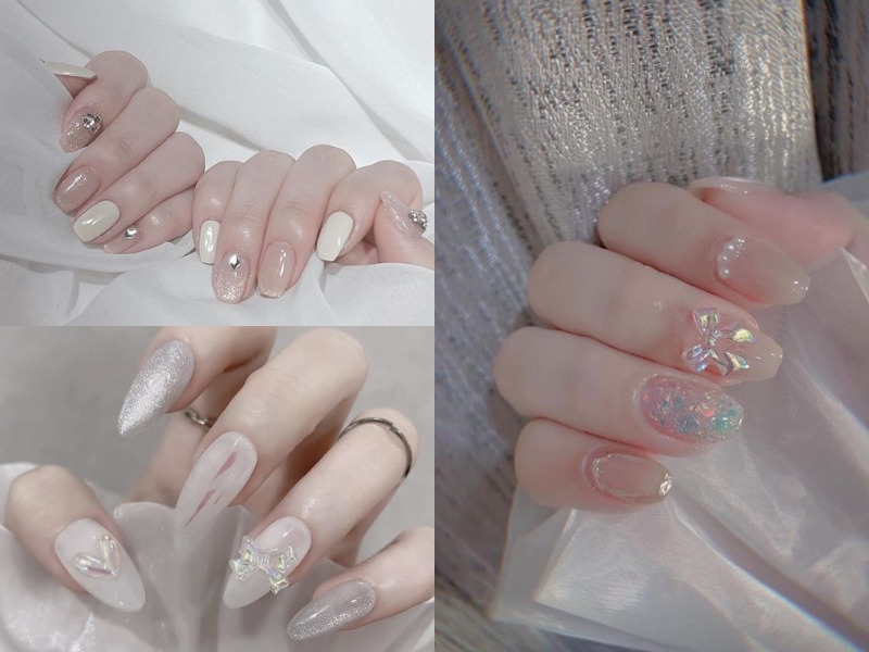 Ngọc trai nửa trang trí móng tay nail hộp đủ size 1123