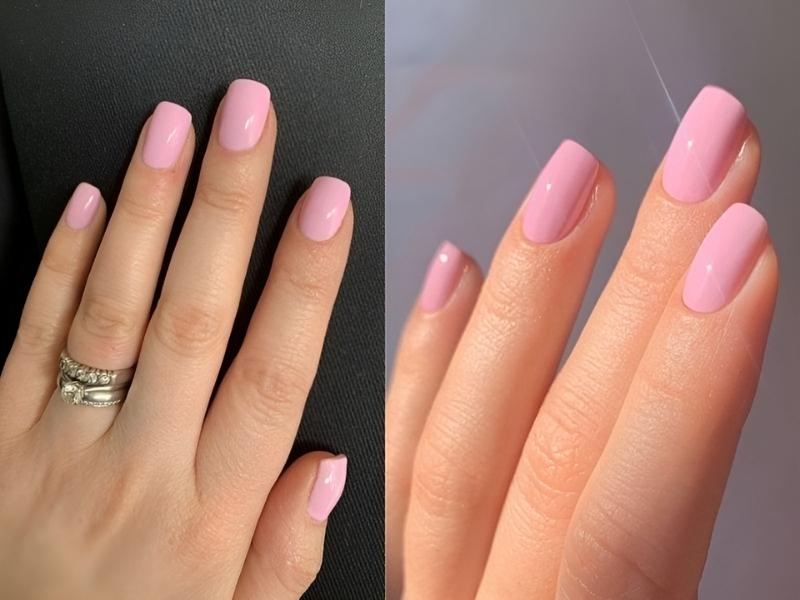 Màu nail màu hồng pastel