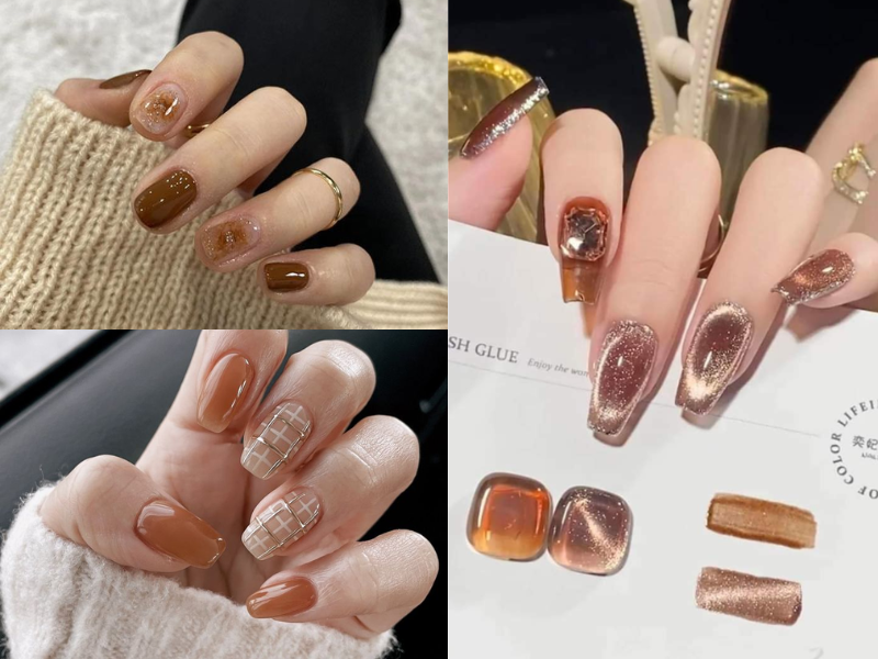 99+ mẫu nail màu nâu sang chảnh thời thượng hiện nay