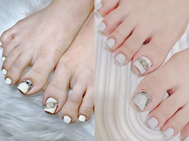 9+ Mẫu nail chân đính đá sang trọng đón đầu xu hướng 2022