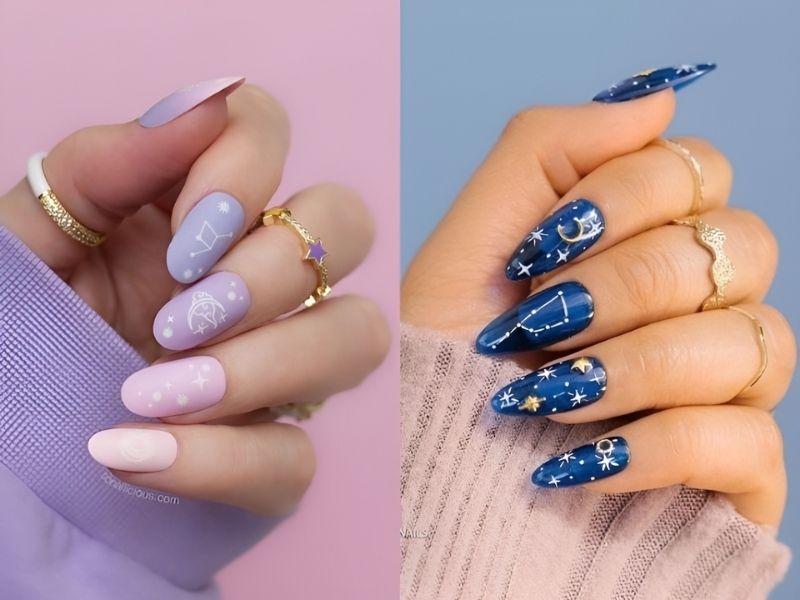 nail hoạ tiết cung hoàng đạo