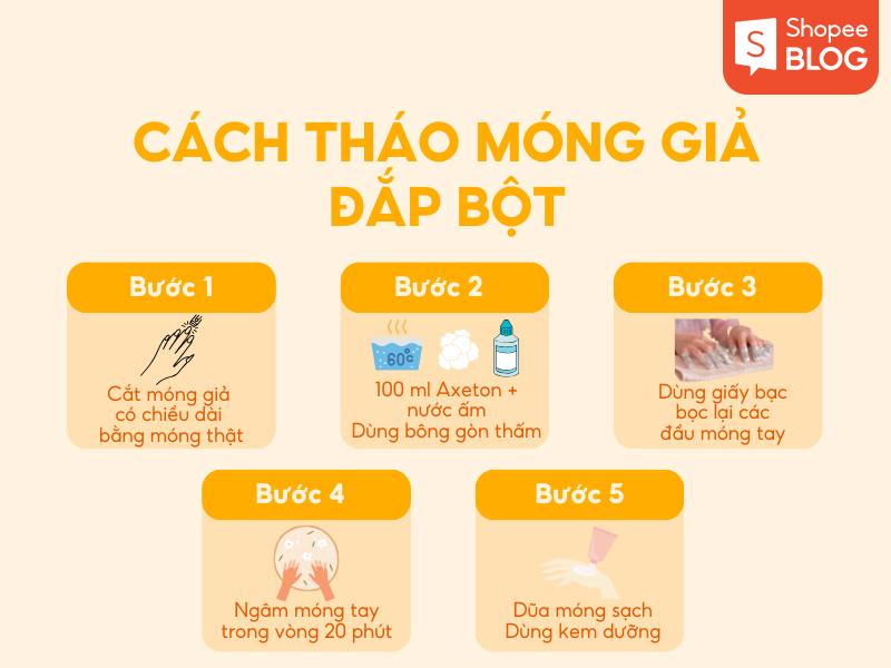 Cách tháo móng đắp bột 