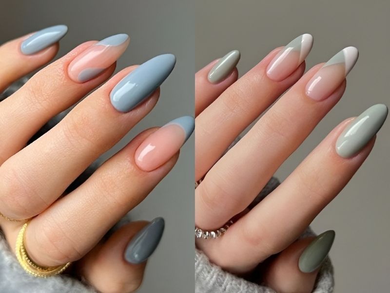 Diện Tết cùng mẫu nail màu xanh dương trẻ trung, ấn tượng