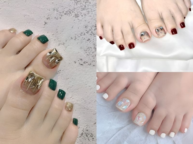 Thêm vẻ đẹp nổi bật với kiểu đính đá bộ nail độc đáo (Nguồn: Letty Beauty, Trang Nail, Vân Quỳnh Vân)