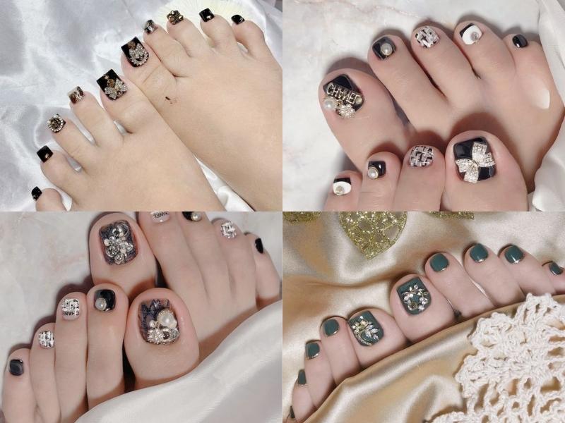 nail chân đính đá lớn