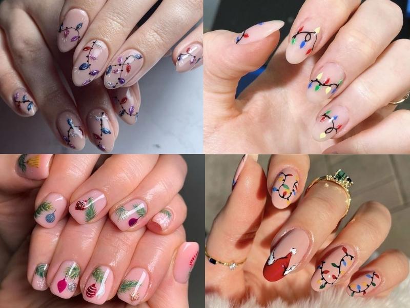 Nail vẽ dây đèn noel