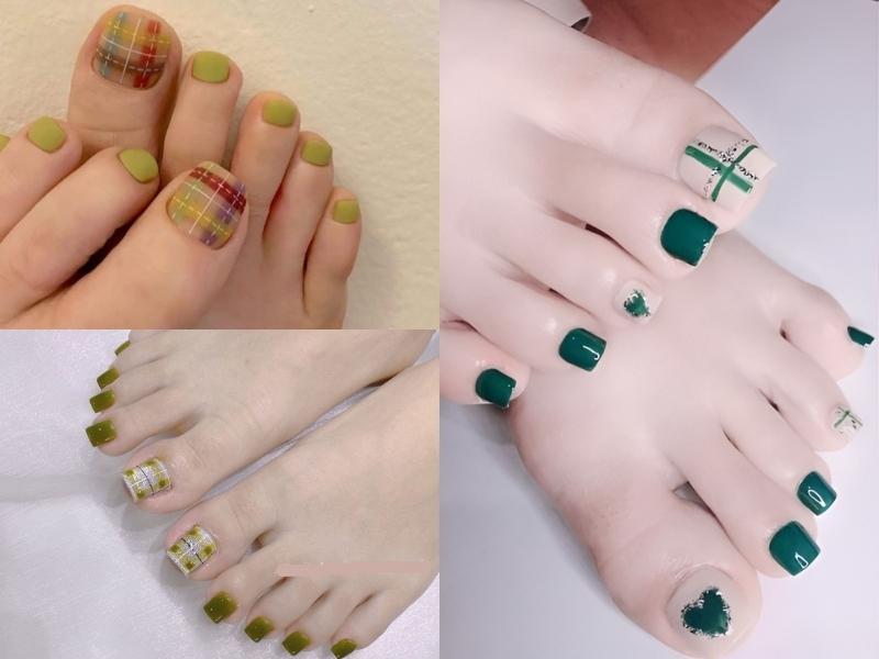 Tổng hợp những mẫu nail màu xanh rêu đẹp ấn tượng, HOT nhất - ALONGWALKER