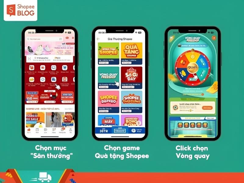 Cách chơi game vòng quay freeship Shopee 