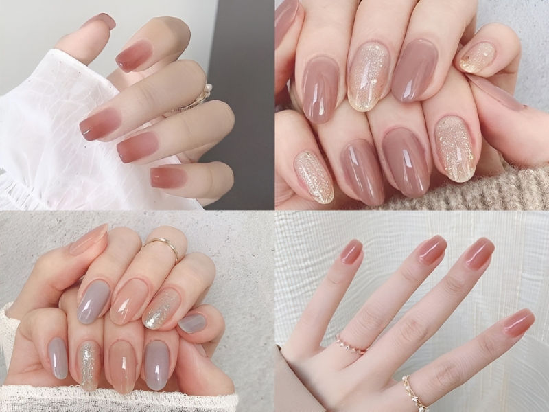 Mẫu nail sơn thạch đơn giản nhiều màu