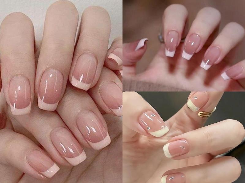 Nail hồng sơn đầu móng