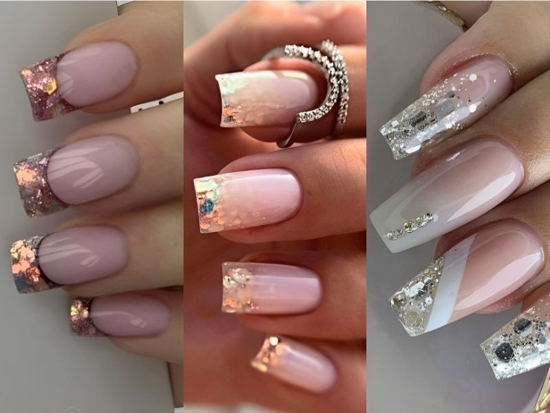 Những mẫu nail ẩn kim tuyến 