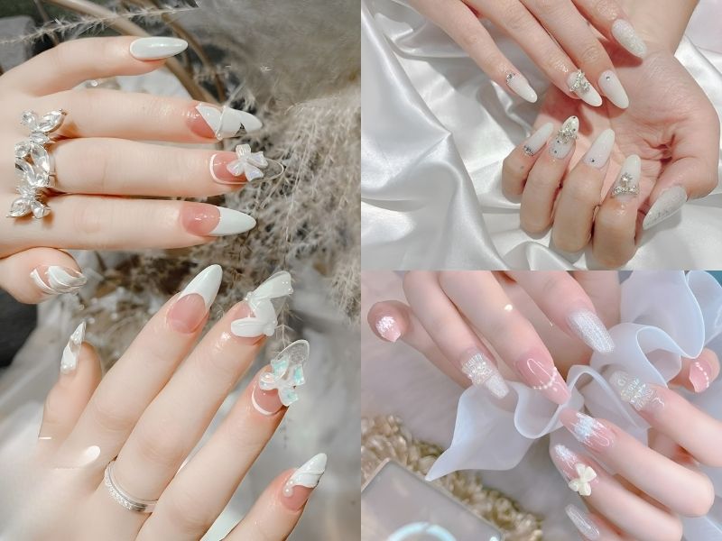 Các mẫu móng đẹp dành cho nàng dâu trong ngày trọng đại (Nguồn: My Nail Style, Lya Beauty Nail, Luv In Nails)